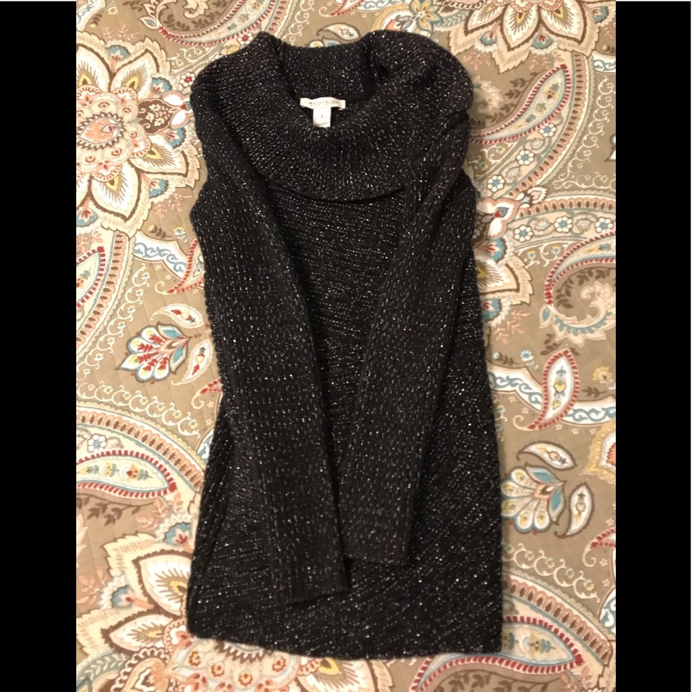 White House Black Market Black with silver cowl neck